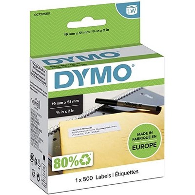 Foto principale Etichette adesive per etichettatrice Dymo S0722550 11355 LW da 54×19 mm (Rotolo 500 etichette) originale BIANCO