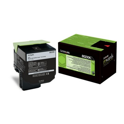 Toner Lexmark 80C2XK0 802XK originale NERO